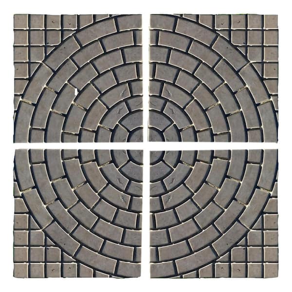 Justincity 15 in. x 15 in. x 3 in. Square Black Molds Concrete Decorative Plastic Set Plastic Pavers 4-Piece