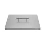 Fire Pit Cover for 12 in. x 12 in. Square Burner Pan, Stainless Steel (15 in. x 15 in. x 1 in. )