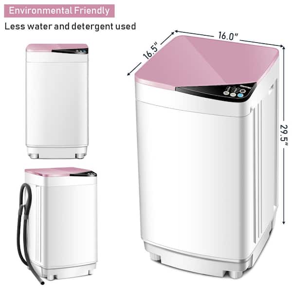 Costway Pink Full-Automatic Washing Machine Washer with