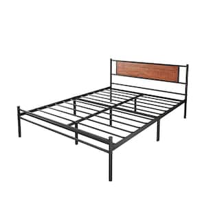Sandalwood Black Simplism Twin Size Metal Queen Bed Frame