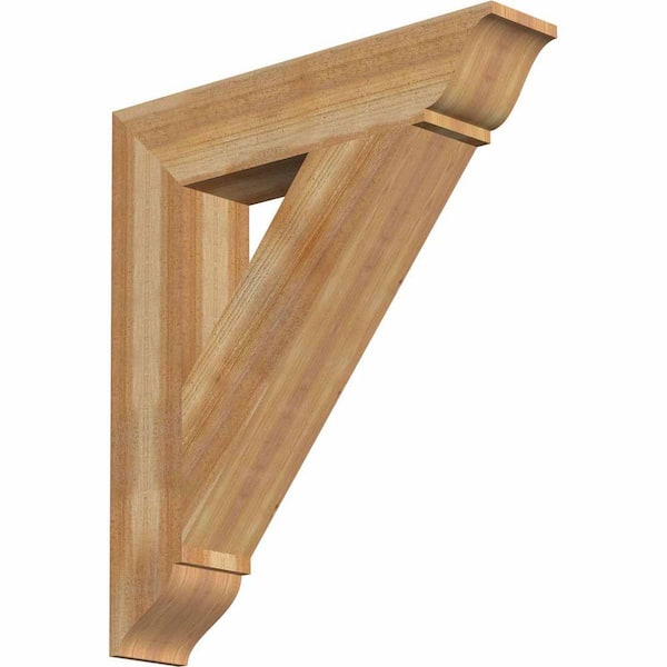 Ekena Millwork 6 in. x 34 in. x 30 in. Western Red Cedar Traditional Rough Sawn Bracket