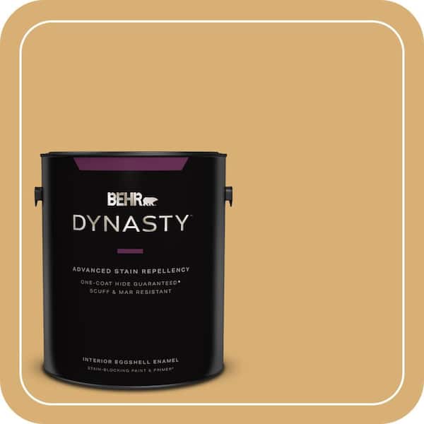 BEHR DYNASTY 1 gal. #HDC-AC-08 Mustard Field Eggshell Enamel Interior Stain-Blocking Paint and Primer