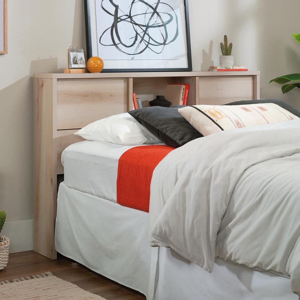 Pacific Maple Full-Queen Bookcase Headboard with Storage