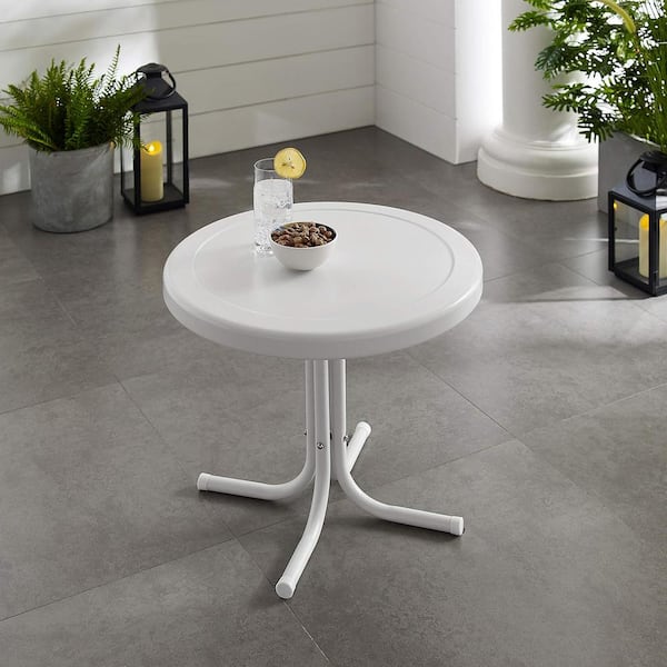 Unbranded White Metal Outdoor Side Table