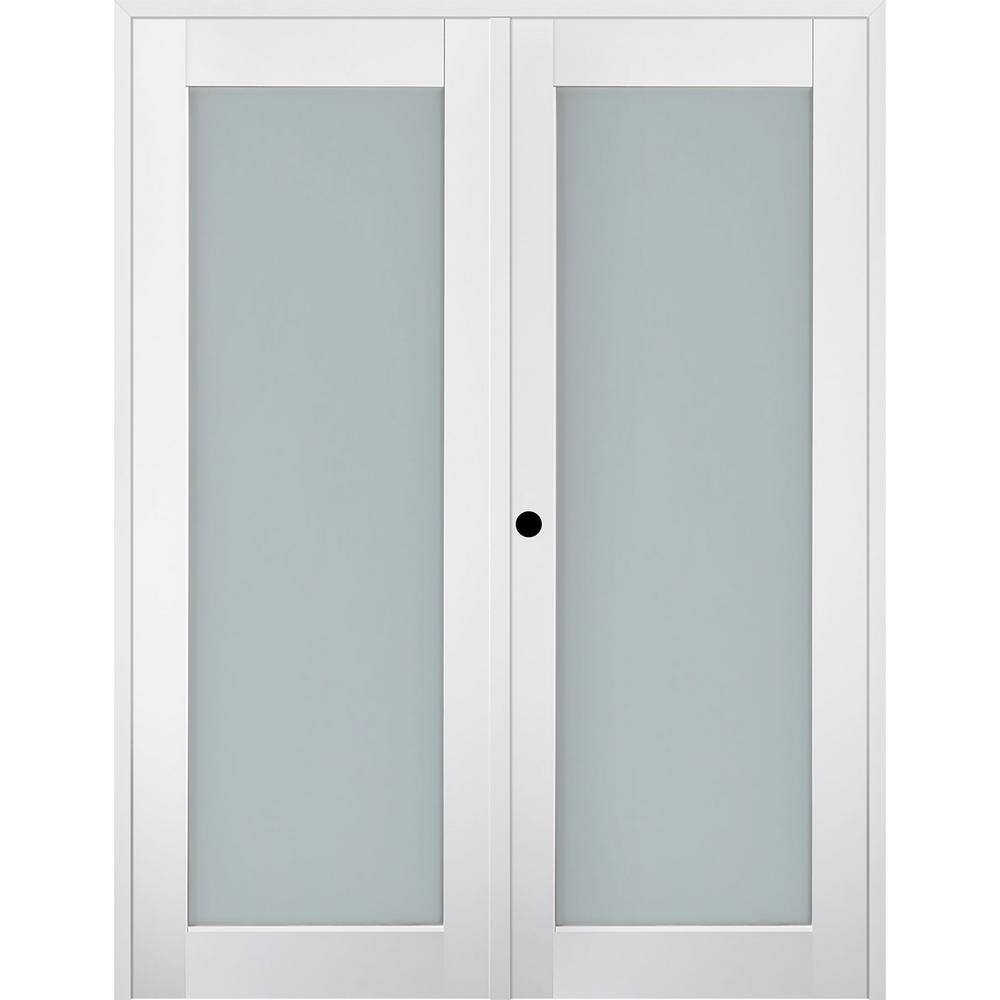 "Smart Pro 48""x 84"" Right Hand Active 1-Lite Frosted Glass Polar White Finished Wood Composite Double Prehung French Door" price history on PriceWatchPro
