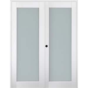 Smart Pro 48"x 84" Right Hand Active 1-Lite Frosted Glass Polar White Finished Wood Composite Double Prehung French Door