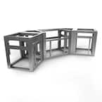 The Cambridge Fully Adjustable and Modular Outdoor Kitchen Grill Island Framing Kit in Galvanized Steel