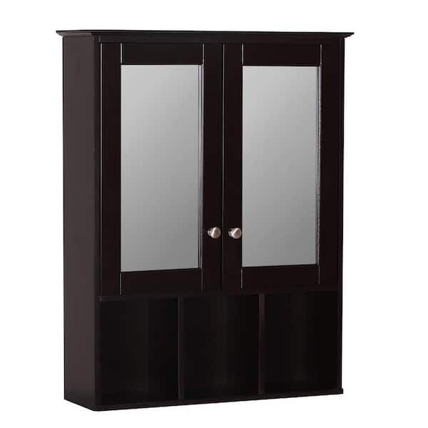 VEIKOUS 23.6 in. W x 7.5 in. D x 30.4 in. H Oversized Bathroom Storage Wall Cabinet in Espresso