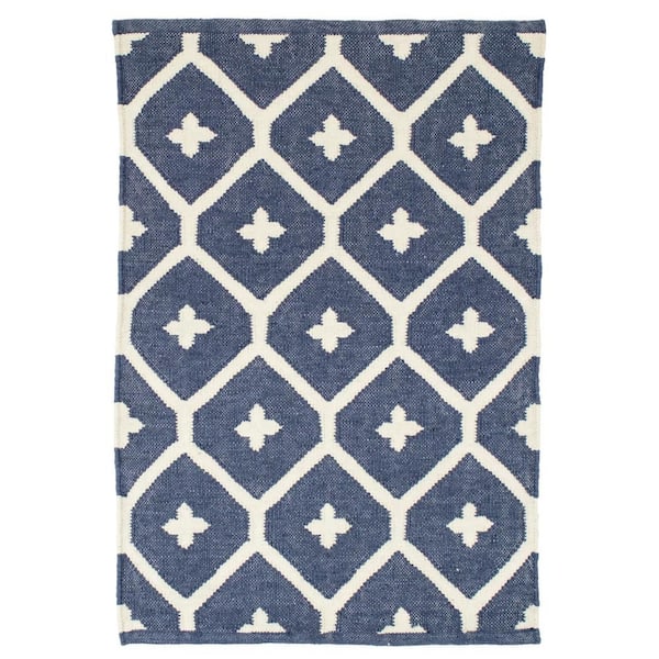 Elizabeth Handwoven Navy 5 ft. x 8 ft. Outdoor Area Rug