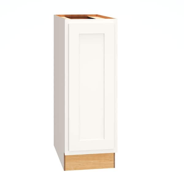QuickShip Cottage 12 in. W x 24 in. D x 34.5 in. H Assembled Plywood Base Kitchen Cabinet in White Partial Overlay
