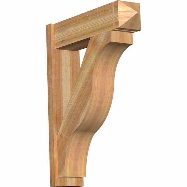 Ekena Millwork 8 in. x 38 in. x 30 in. Western Red Cedar Fuston Arts and Crafts Rough Sawn Outlooker