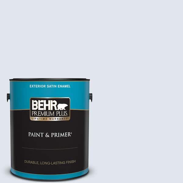 BEHR PREMIUM PLUS 1 gal. #600E-1 Genteel Lavender Satin Enamel Exterior Paint & Primer