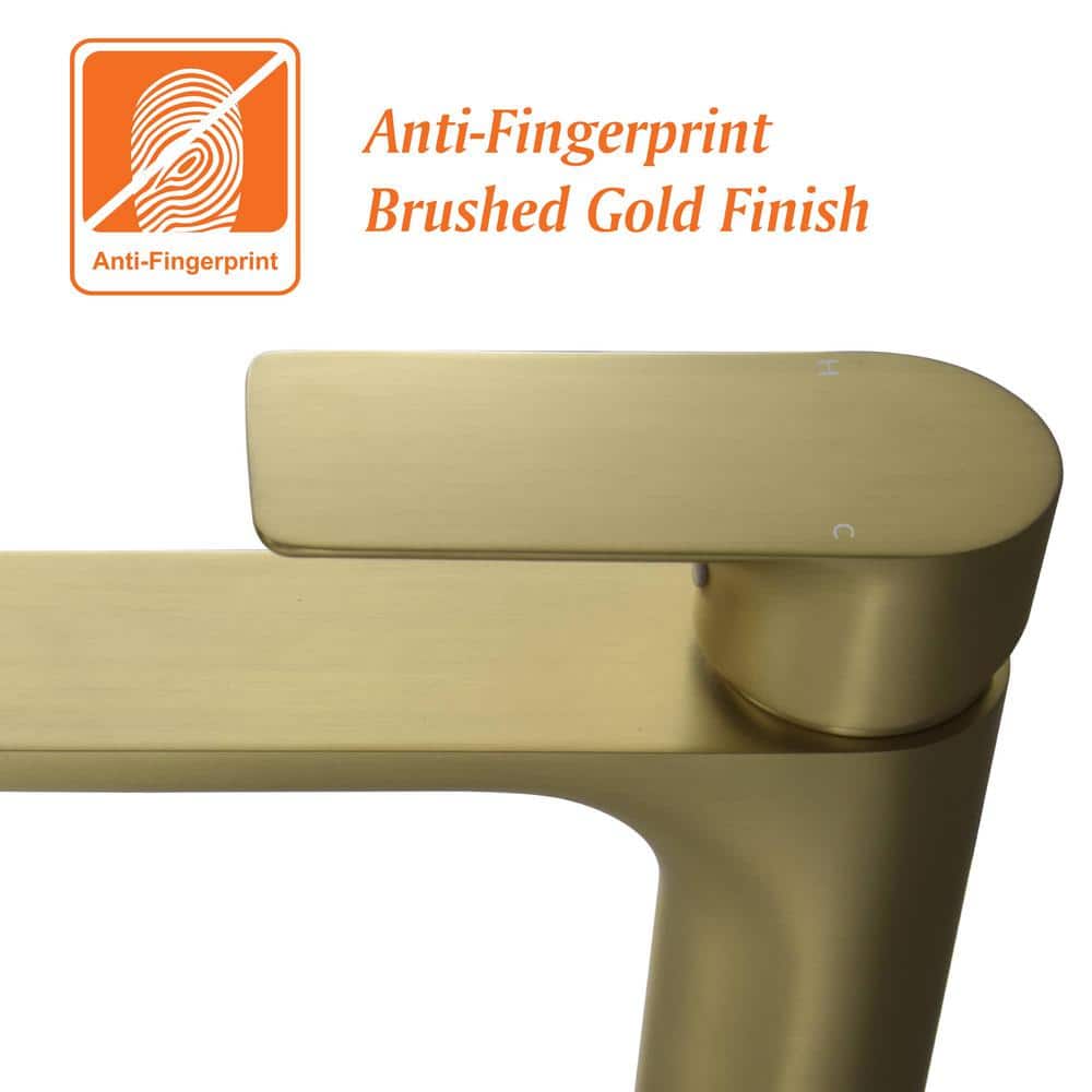 Brushed Gold Single Handle Vessel Sink Faucet