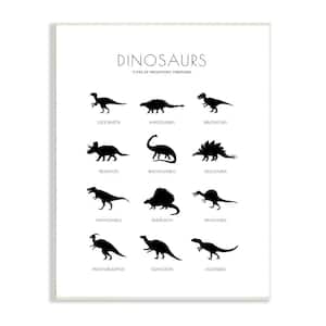 "Types of Prehistoric Creatures Silhouettes" by Martina Pavlova Unframed Animal Wood Wall Art Print 10 in. x 15 in.