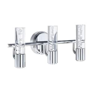 3-Light Modern Chrome Wall Sconces