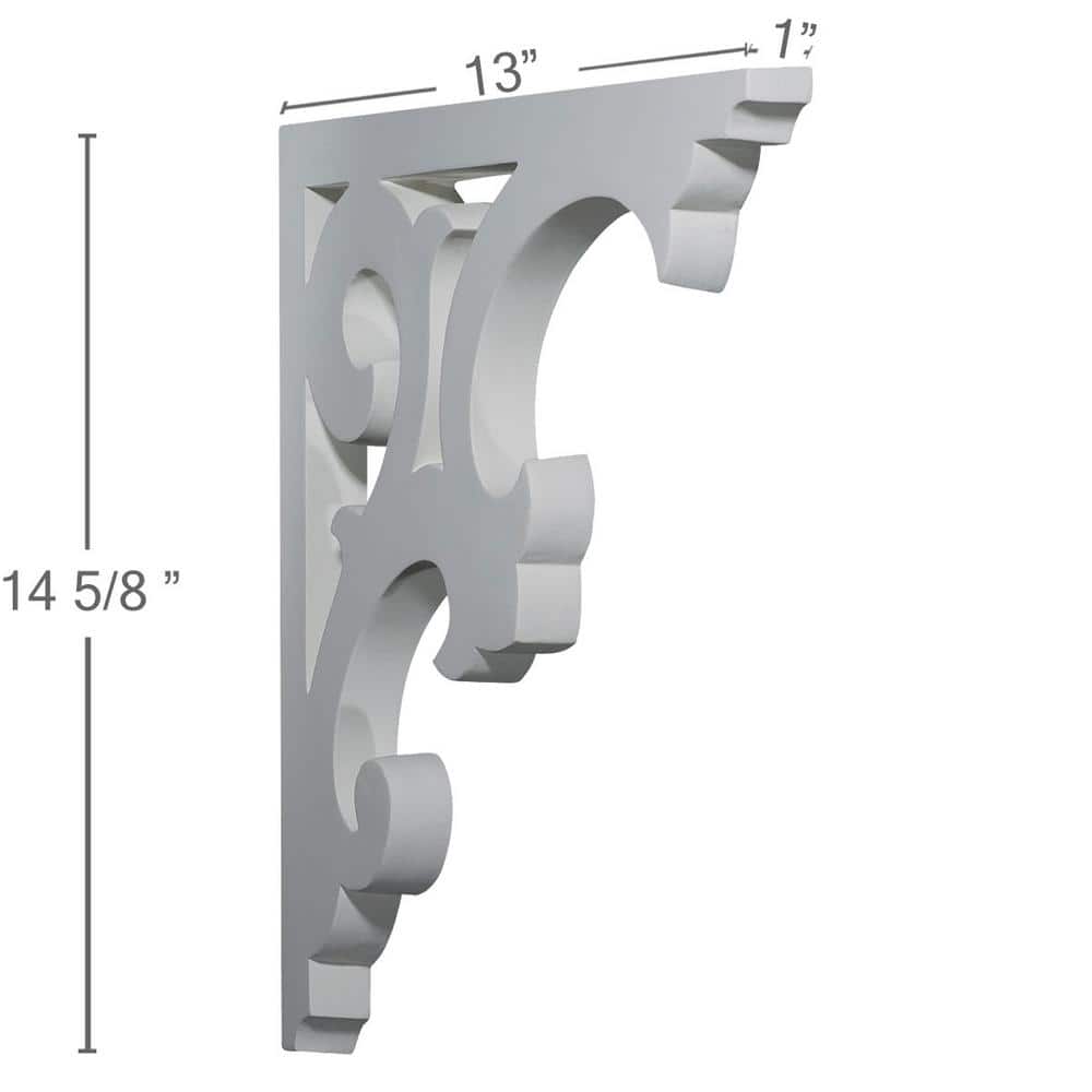 Chesterfield White Urethane Decorative Bracket 13" x 14"