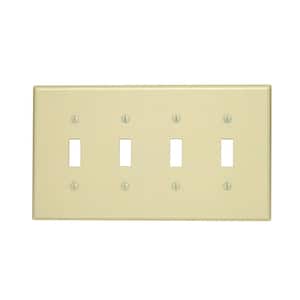 Ivory 4-Gang Toggle Wall Plate (1-Pack)