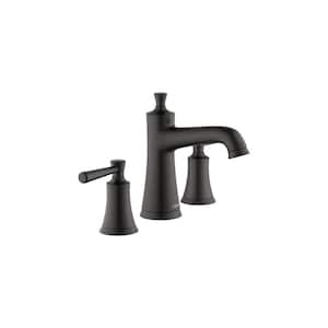 Joleena 8 in. Widespread Double Handle Bathroom Faucet in Matte Black