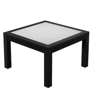 Roesler Black and White Faux Marble 47 in. 4 Legs Dining Table, Square Kitchen Table for 4 People (Only Table)