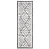 Town & Country Living Everyday Walker Damask Medallion Grey 24 in. x 72 in. Machine Washable Runner Kitchen Mat
