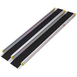 2 PCS Silver and Black 84 in. Aluminium Retractable Track Ramps for Outdoor