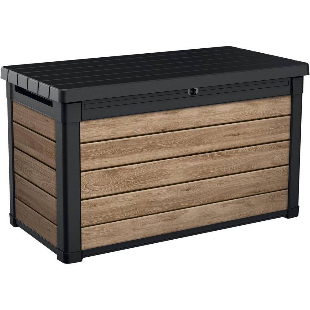 100 Gal. Ashwood Resin Deck Box with Handles Z0D55WVMDQ - The Home Depot