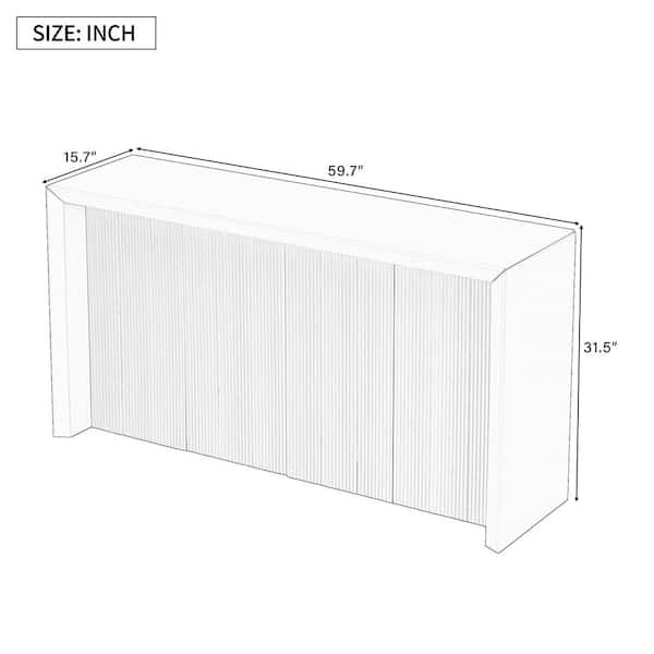 59.7 in. Black Rectangle Wood Console Table Entryway Table