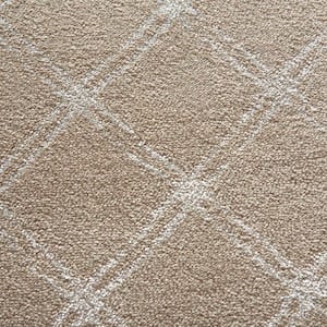 Solitaire - Buff - Brown 13.2 ft. 64 oz. Polyester Pattern Installed Carpet