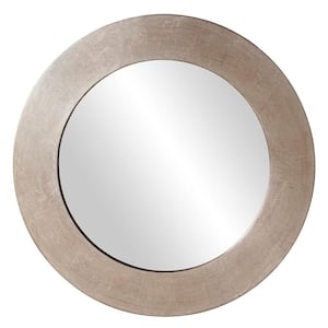 Medium Round Silver Leaf Beveled Glass Contemporary Mirror (20 in. H x 20 in. W)