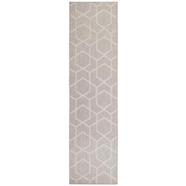 Nourison Horizon Grey 2 ft. x 8 ft. Indoor/Outdoor All-Over design Contemporary Runner Area Rug