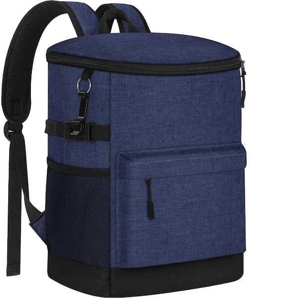 Blue Insulated Leakproof Cooler Picnic Backpack, 33/40 Cans Soft Ice Chest for Outdoor
