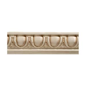1691-8FTWHW . 843 in. D X 2.25 in. W X 96 in. L Unfinished White Hardwood Egg & Dart Chair Rail Moulding