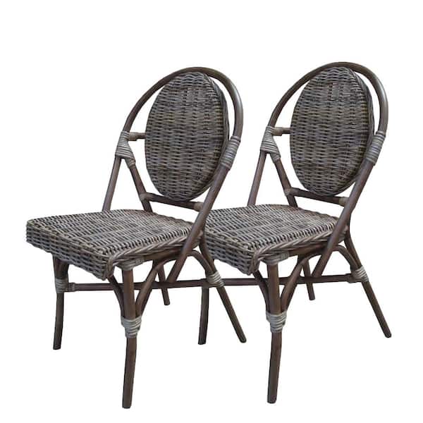 Padma's Plantation Paris Kubu Grey Bistro Chair (Set of 2)