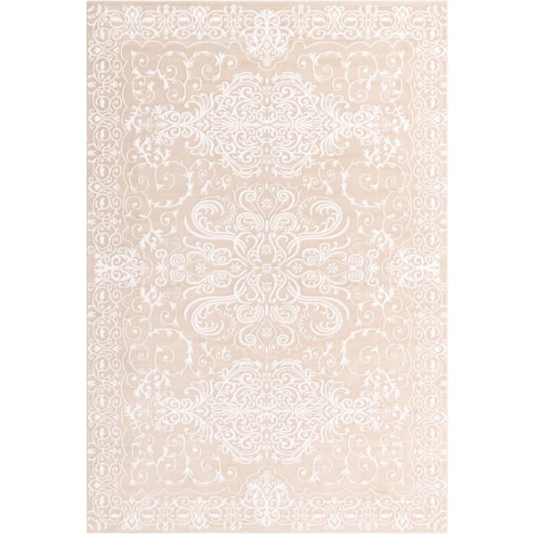 Unique Loom Rushmore Adams Snow White 8' 0 x 11' 6 Area Rug