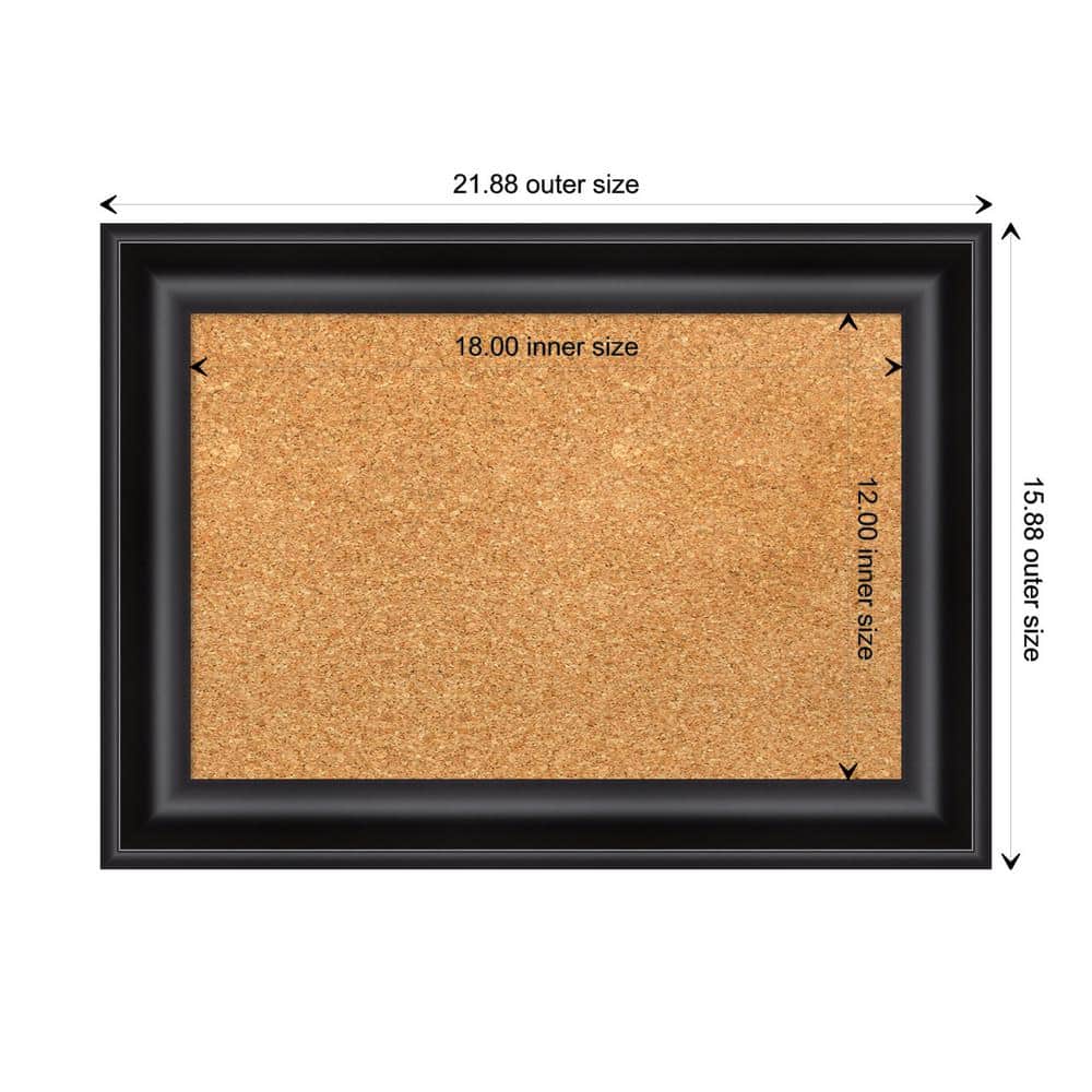 Amanti Art Black Framed Natural Cork Bulletin Board