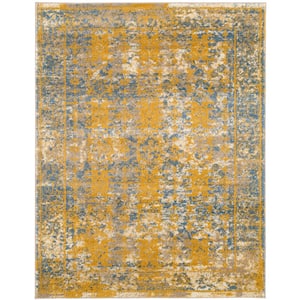 Scentasia Gold/Blue 5 ft. 1 in. x 7 ft. 6 in. Vintage Abstract Area Rug