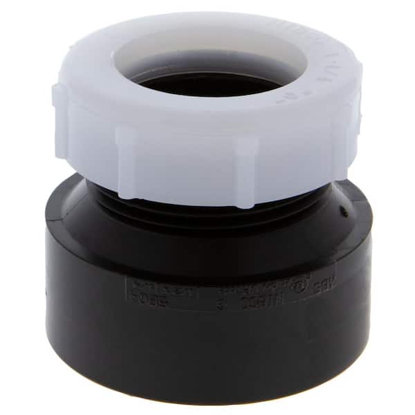 NIBCO 1-1/2 in. x 1-1/4 in. ABS DWV Hub x Slip-Joint Trap Adapter