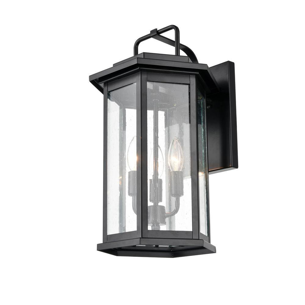 3-Light 18.25 in. Powder Coat Black Outdoor Wall Sconce price history on PriceWatchPro