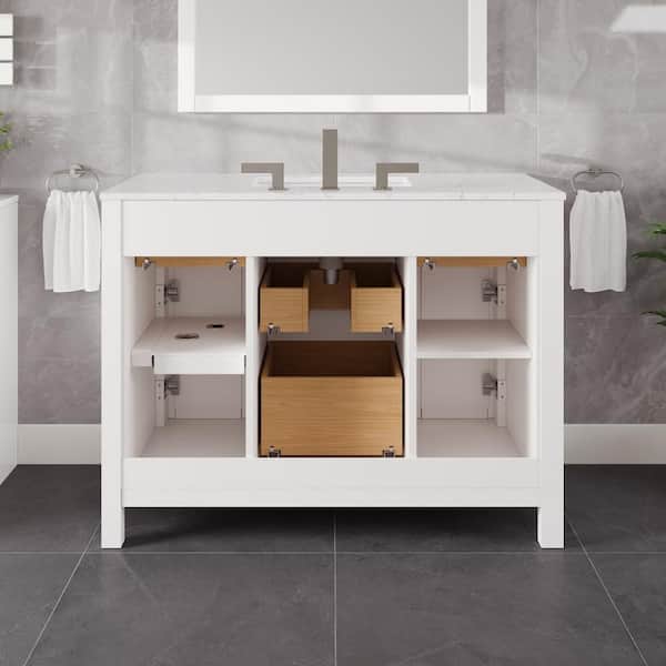 Eviva Artemis 42 in. Single Sink White Bath Vanity with White