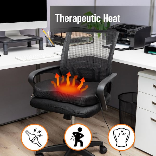 Mind Reader Heated Air-Cloud Lumbar Memory Foam Cushion with