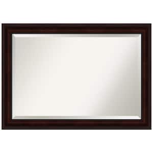 Medium Rectangle Coffee Bean Brown Beveled Glass Casual Mirror (29.25 in. H x 41.25 in. W)
