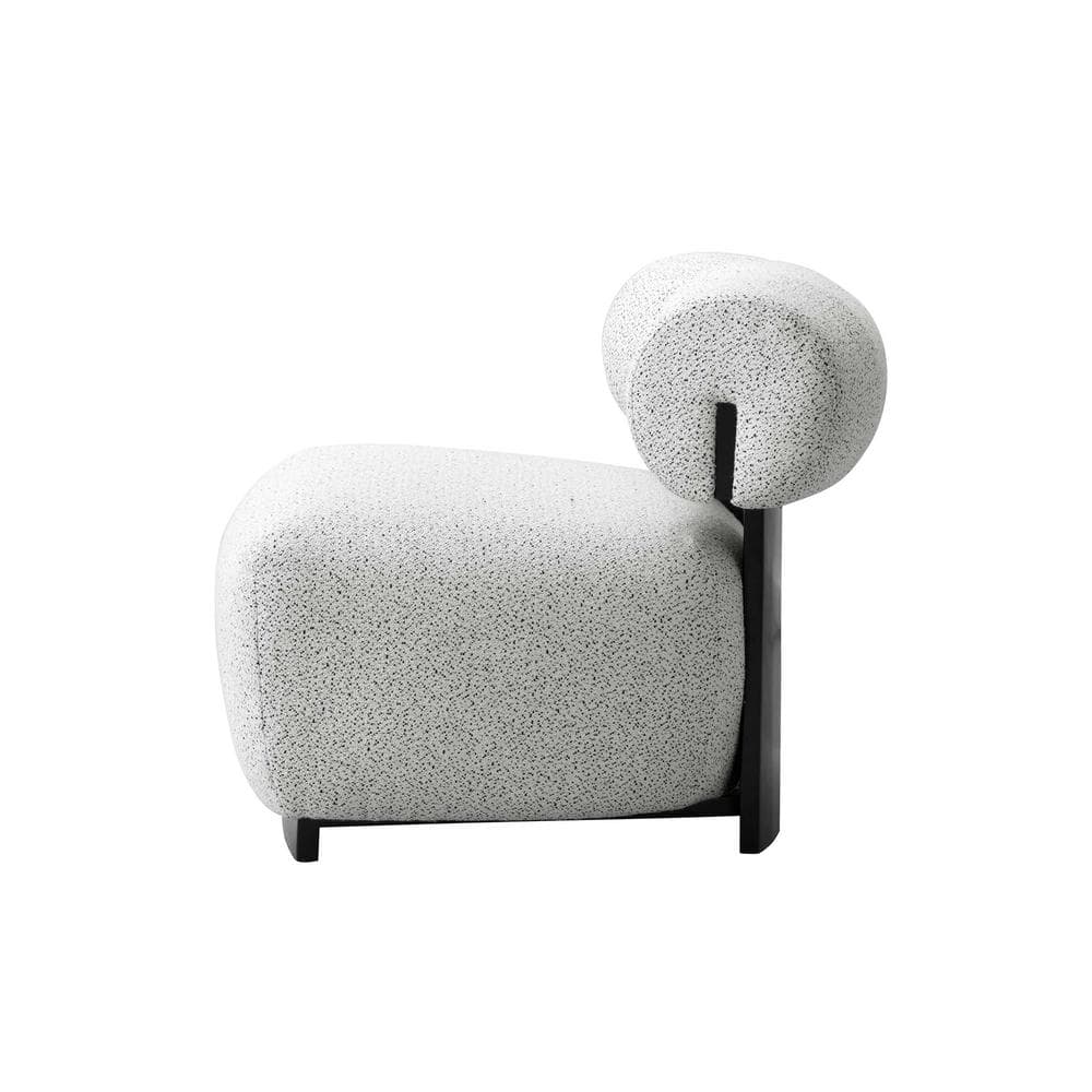 Bartow Black and White Faux Leather Barrel Accent Chair