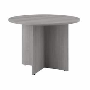 41.38 in. Round Platinum Gray Laminate Conference Table Desk