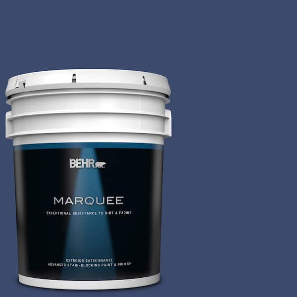 BEHR MARQUEE 5 gal. #S-H-610 Mountain Blueberry Satin Enamel Exterior Paint & Primer