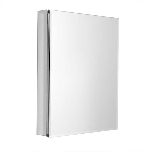 24 in. W x 30 in. H Aluminum Frameless Beveled Mirror Medicine Cabinet