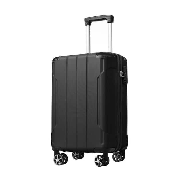 Merax 21.5 in. Black ABS Hardside Luggage Spinner 20 in. Suitcase with 3-Digit TSA Lock, Telescoping Handle, Wrapped Corner