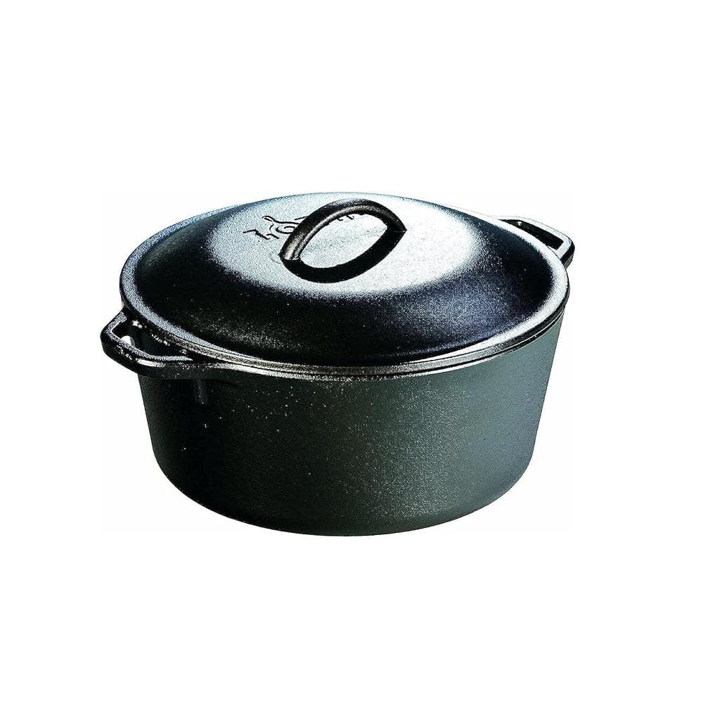 5 qt. Round Cast Iron Dutch Oven Pre-Seasoned in Black with Dual Handles