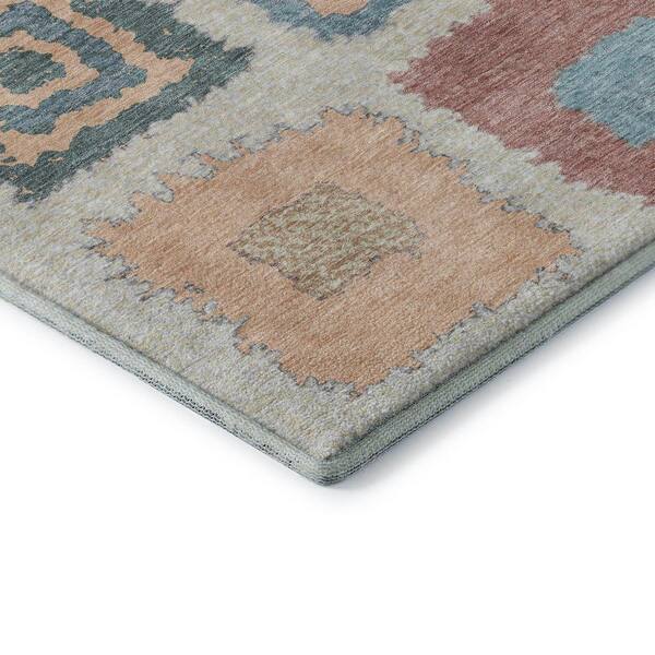 Mayfield Premium Machine Washable Abstract AMF2014 Peach 3 ft. x 4 ft. Area Rug