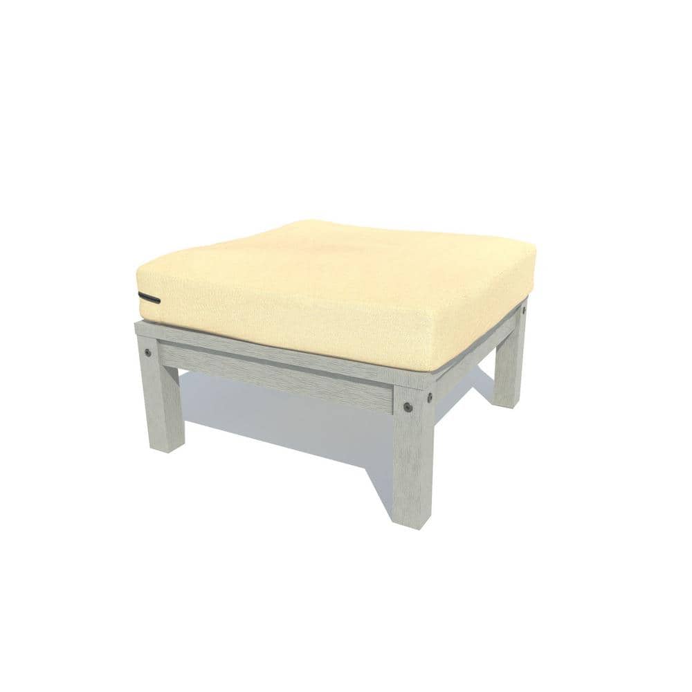 Bespoke 1-Piece Deep Seating Plastic Outdoor Ottoman with Cushion