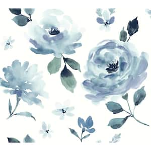 45 sq. ft. Watercolor Blooms Premium Peel and Stick Wallpaper